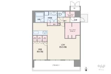 MJR堺筋本町タワー11980万円：間取り図