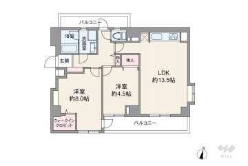 ユーハウス神宮公園C棟2198万円：間取り図