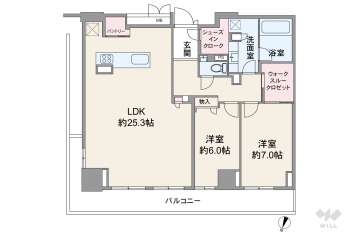 エスリード長堀タワー12800万円：間取り図