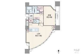 シティタワー大阪11500万円：間取り図