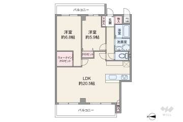 ファミール芦屋伊勢町2470万円：間取り図