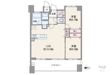 エステムコートキャナルサイド5880万円：間取り図