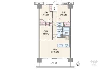 ルモングレース森之宮4680万円：間取り図