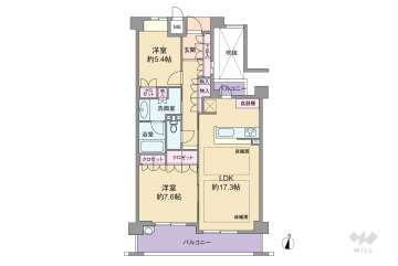 ジオグランデ御影5580万円：間取り図