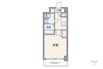 ジュネーゼグラン南堀江1450万円：間取り図
