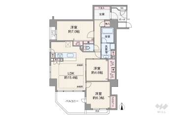 レジオン本町通ベルージュ8190万円：間取り図
