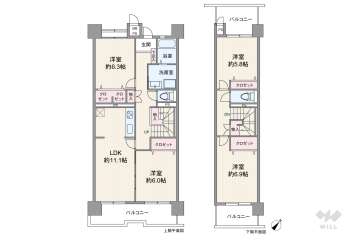 武庫川樹のまち13号棟2499万円：間取り図