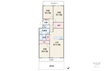 阪急日生ニュータウンサウンズヒルH棟1690万円：間取り図