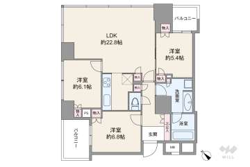 クレヴィアタワー中之島15000万円：間取り図