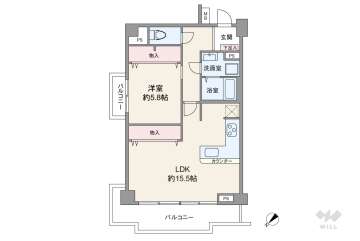 ハイマート西船場3180万円：間取り図
