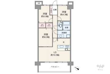 ＲＩＣウエストコート4番街東棟2番館2790万円：間取り図
