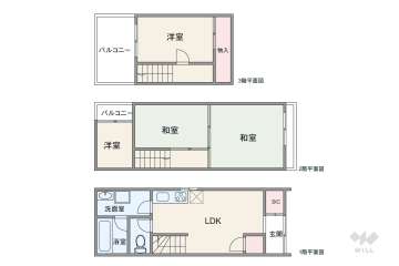 大阪市城東区東中浜3丁目 テラスハウス