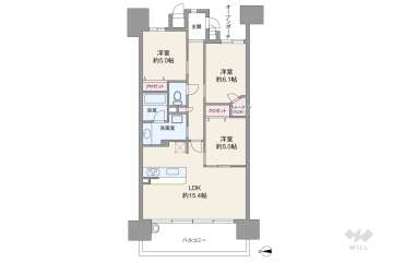 Ｂｒｉｌｌｉａレジデンス六甲アイランド3680万円：間取り図