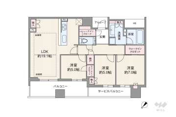 シエリアタワー中之島24500万円：間取り図