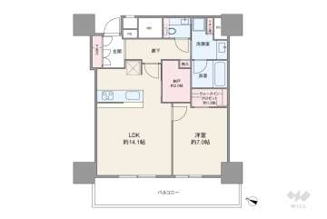 ザ・パークハウス 大阪梅田タワー8800万円：間取り図
