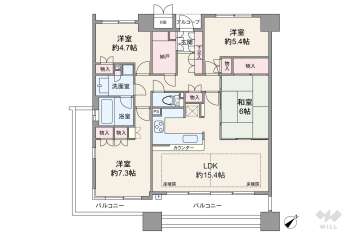 堂島川シティハウス6980万円：間取り図