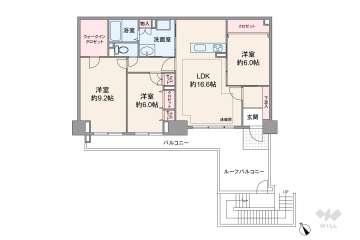 西宮マリナパークシティ海のまち1番館3198万円：間取り図