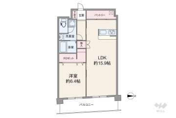 朝日プラザ梅田東第23380万円：間取り図