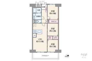 天王寺スカイハイツ3690万円：間取り図