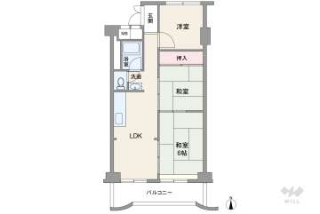 グリーンコーポ緑地公園第２1690万円：間取り図
