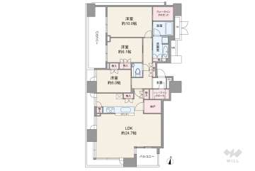 シティタワー梅田東22800万円：間取り図