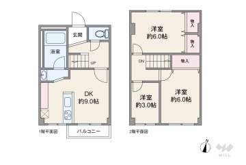 杭瀬第三団地10号棟1280万円：間取り図