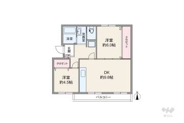 箕面粟生第２住宅12棟980万円：間取り図