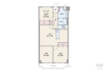藤和九条コープ3198万円：間取り図