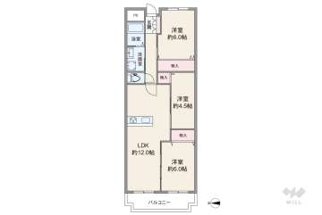 ローレルハイツ北天満2号棟3980万円：間取り図