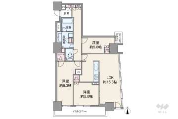 プレミストタワー靱本町14500万円：間取り図
