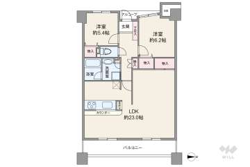 ロイヤルメドゥ東心斎橋6680万円：間取り図