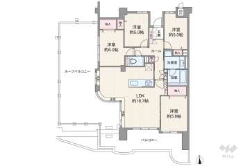 ライオンズガーデン一番町3898万円：間取り図