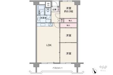 ホワイトキャッスル原980万円：間取り図