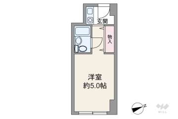 ステュディオ新大阪500万円：間取り図