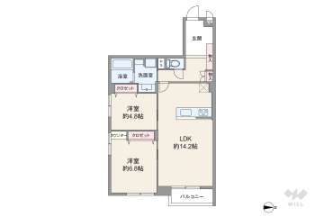 フジハイム谷町2999万円：間取り図