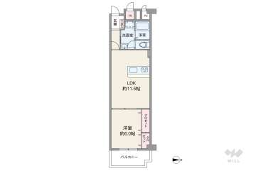 ローレルハイツ北天満2号棟3198万円：間取り図