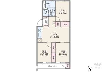 一社ハイツ1100万円：間取り図
