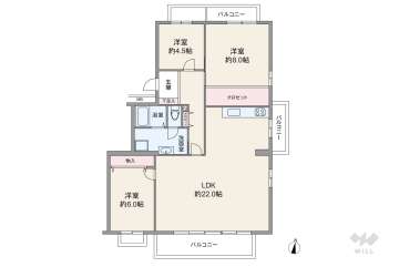 公団千里緑丘団地１９号棟3180万円：間取り図