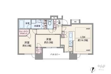 シティタワー梅田東9480万円：間取り図