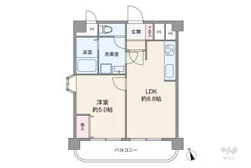 ライオンズマンション中之島公園北2380万円：間取り図