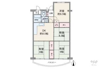 阪急南茨木ハイタウン駅前高層住宅K棟2100万円：間取り図