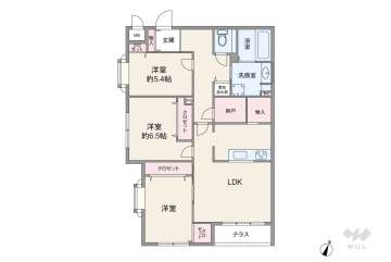 芦屋大原町パーク・ハイム5998万円：間取り図