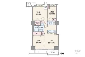 RICイーストコート8番街1番館3290万円：間取り図