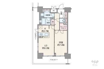 エスリード長堀タワー8000万円：間取り図