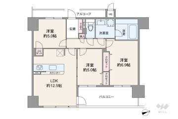ネバーランド北梅田5990万円：間取り図