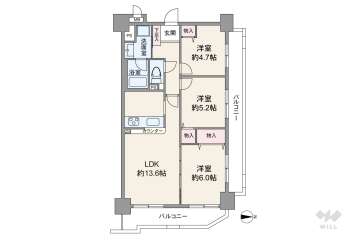 エンゼルハイム西大橋6499万円：間取り図