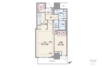 ザ・セントラルマークタワー9540万円：間取り図