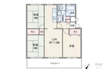 ライオンズマンション箕面G棟530万円：間取り図