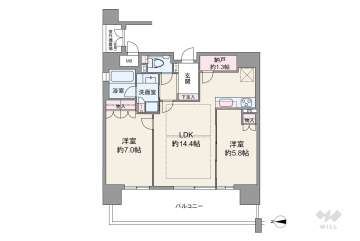 ローレルアイ谷町六丁目7780万円：間取り図