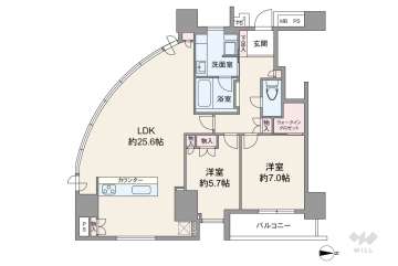 シティタワー大阪11800万円：間取り図
